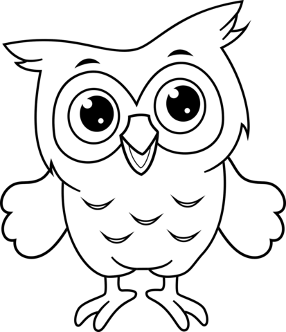 Cute Owl Coloring Page